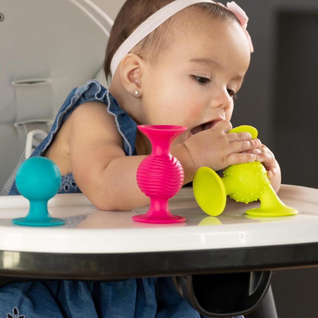 Fat Brain PipSquigz, Fat Brain Toys, Sensory Toys for Babies, Soft Surface for Sensory Development, Teething Toy, Silicone Suction Toy for Boys and Girls...