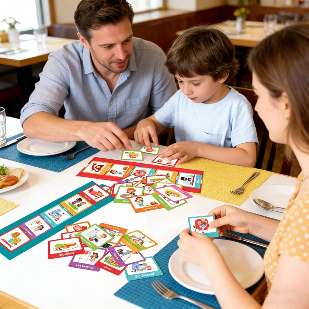 Visual Timetable Children Daily Routine Chart, Autism Learning Resources, Learning Aids Tool for kids.