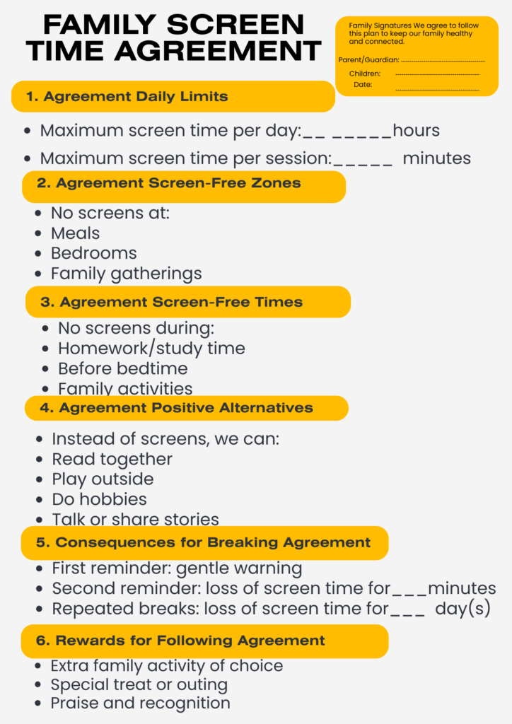 Family Screen Time Agreement