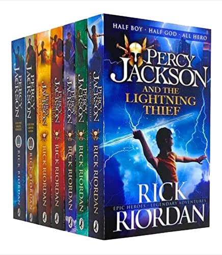 Rick Riordan Percy Jackson Series 7 Books Collection Set (Lightning Thief, Sea of Monsters, Titan's Curse, Battle of the Labyrinth, Last Olympian, Greek...