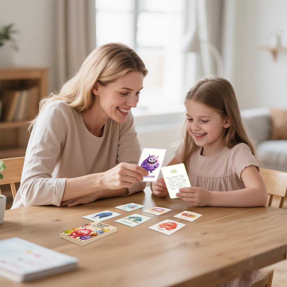 Aolso Emotion Cards for Children,32 PCS Flash Cards for Toddlers,Children's Mindfulness Card,Verbal Aid Flash Card for Reading and Spelling
