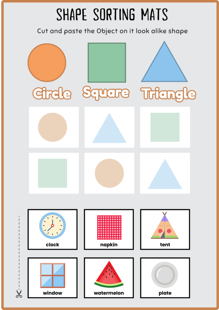 Shape sorting mats
