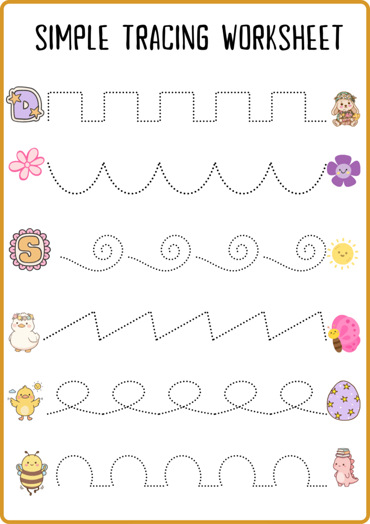 Simple tracing worksheets