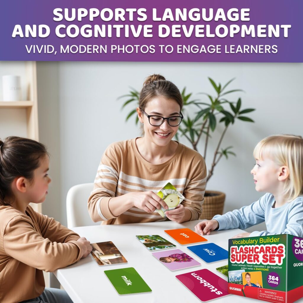 Flash Cards for Kids Adults - Real-Life Large Preschool Flash Cards for Speech Therapy, ABA Therapy, ESL Teaching, Early Childhood Education,