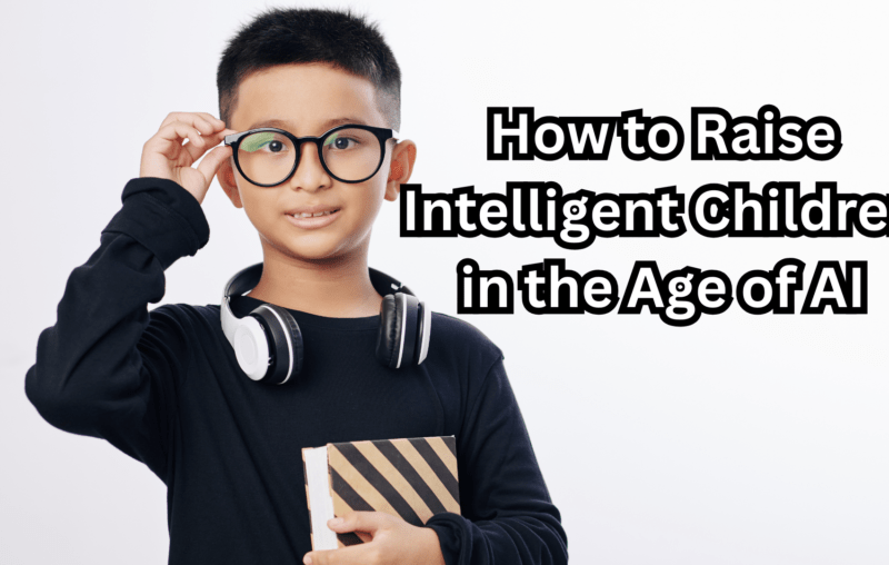 Parent helping a child learn with technology while developing critical thinking skills in the age of AI